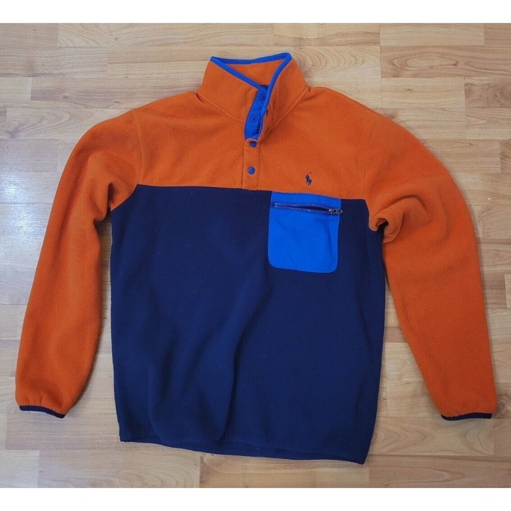 Polo by Ralph Lauren Orange and Blue Pullover